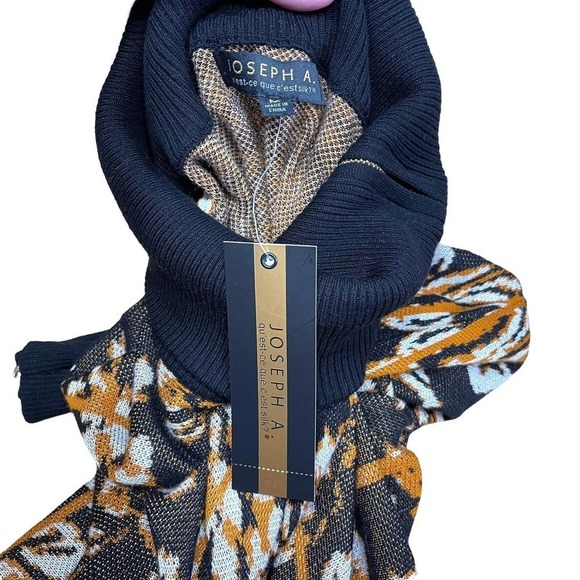 Joseph A. Women's Black Multi Floral Turtleneck Sweater Size M NWT Rtl $78 - Picture 10 of 15